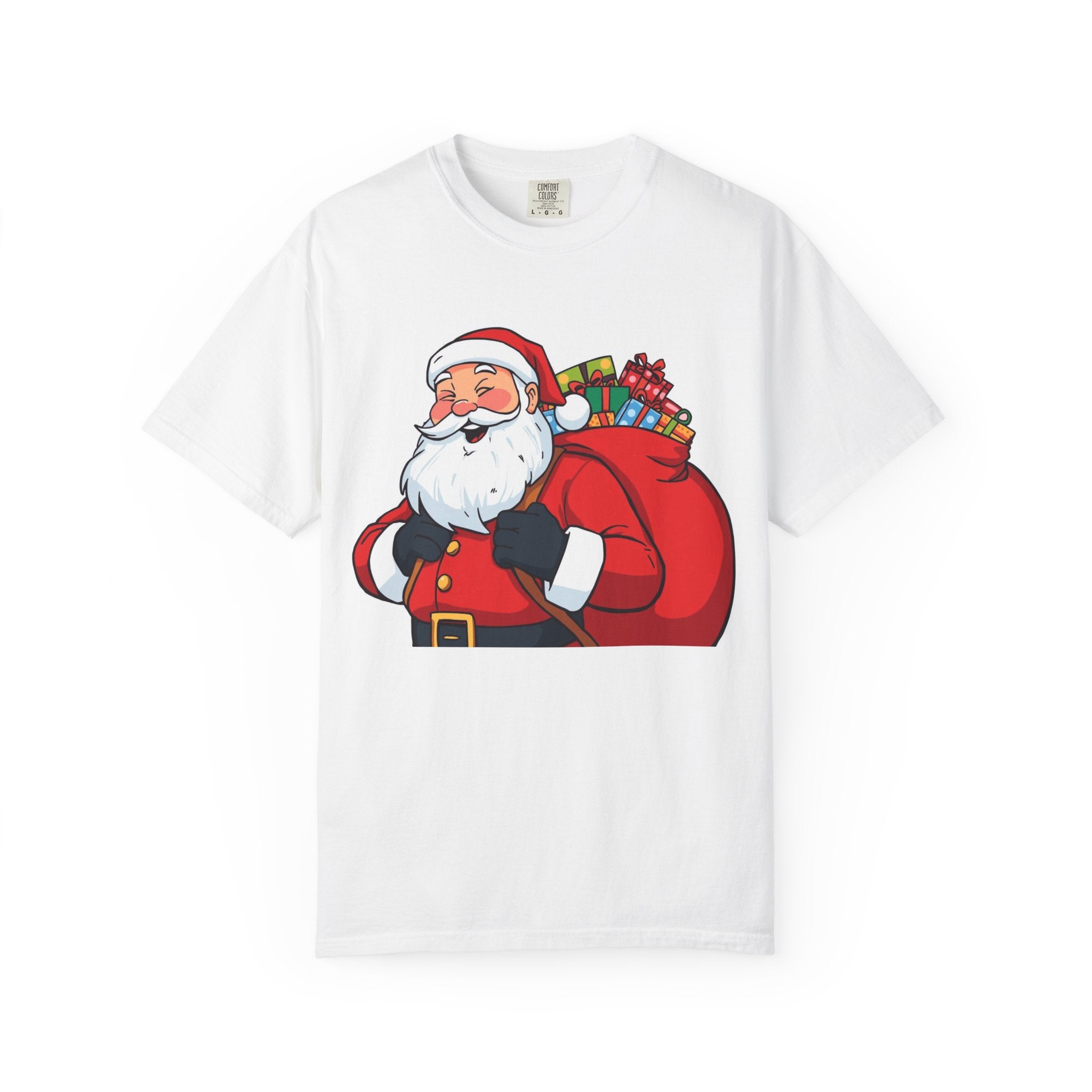 Santa Claus Christmas T-Shirt – Jolly Santa with Gift Sack Holiday Tee