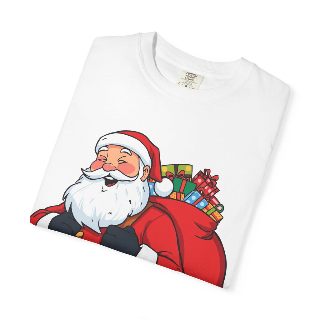 Santa Claus Christmas T-Shirt – Jolly Santa with Gift Sack Holiday Tee